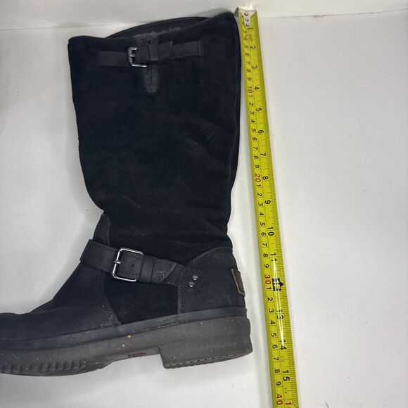 Ugg Thomsen Suede Leather Sheepskin Lined Waterproof Buckled Zip Boots Women Sz7 - Picture 10 of 10